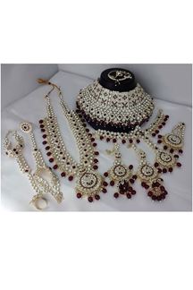 Picture of Creative Maroon Bridal Designer Necklace Set for a Wedding and Reception