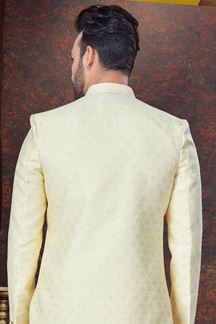 Picture of Spectacular Gold Designer Indo-Western Sherwani for Reception, Wedding and Engagement