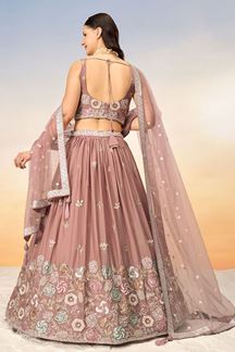 Picture of Surreal Rose Gold Designer Indo-Western Lehenga Choli for Reception and Engagement