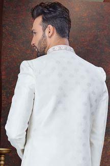 Picture of Royal Off-white Designer Indo-Western Sherwani for Reception, and Engagement