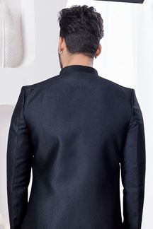 Picture of Awesome Black Designer Indo-Western Sherwani for Party