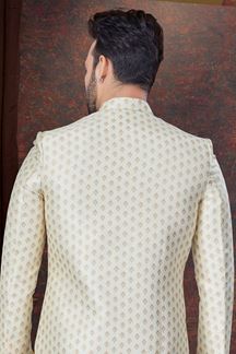 Picture of Artistic Cream with Chikoo Designer Indo-Western Sherwani for Reception and Party