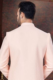 Picture of Majestic Peach Designer Indo-Western Sherwani for Engagement and Reception