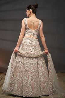 Picture of Breathtaking Cream Colored Designer Lehenga Choli