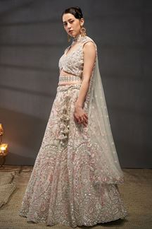 Picture of Breathtaking Cream Colored Designer Lehenga Choli