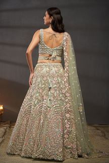 Picture of Flawless Sea Green Colored Designer Lehenga Choli