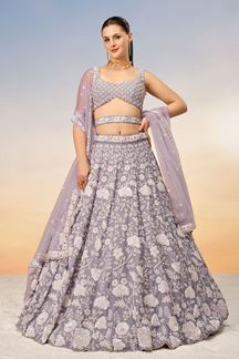 Picture of Stunning Mauve Designer Indo-Western Lehenga Choli for Sangeet and Reception