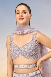 Picture of Stunning Mauve Designer Indo-Western Lehenga Choli for Sangeet and Reception