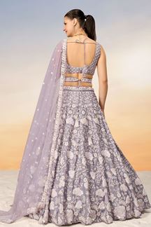 Picture of Stunning Mauve Designer Indo-Western Lehenga Choli for Sangeet and Reception