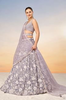 Picture of Stunning Mauve Designer Indo-Western Lehenga Choli for Sangeet and Reception