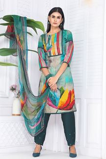 Picture of Royal Art Silk Designer Straight Cut Suit for Party and Festival