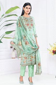 Picture of Flamboyant Art Silk Designer Straight Cut Suit for Mehendi and Festival