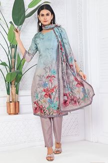 Picture of Fashionable Art Silk Designer Straight Cut Suit for Party and Festival