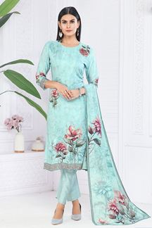 Picture of Striking Art Silk Designer Straight Cut Suit for Party and Festival
