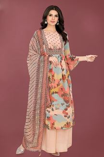 Picture of AppealingPeach Designer Palazzo Suit for Sangeet, Party and Festival