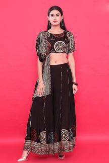 Picture of CharismaticBlack Designer Palazzo Suit for Party