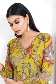 Picture of Glamorous Mustard Designer Patiala Style Suit for Haldi, and Festival