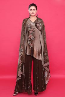 Picture of LovelyBrown Designer Palazzo Suit for Party