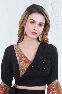 Picture of HeavenlyBlack Designer Palazzo Suit forParty