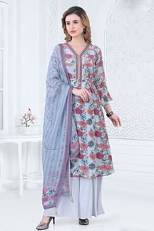 Picture of ImpressiveBlue Designer Palazzo Suit for Festival and Party