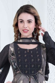 Picture of GorgeousBlack Designer Palazzo Suit for Party