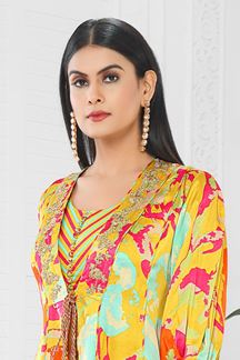 Picture of SurrealYellow Designer Palazzo Suit for Haldi