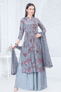 Picture of AlluringBlue Designer Palazzo Suit for Festival and Party