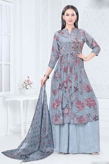 Picture of AlluringBlue Designer Palazzo Suit for Festival and Party