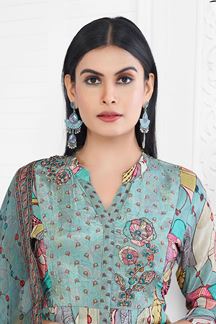 Picture of Exuberant Sky Blue Designer Palazzo Suit for Festival and Party