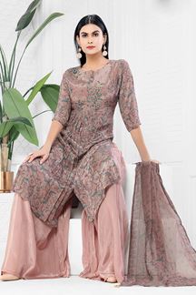 Picture of AttractiveBrown Designer Palazzo Suit for Festival and Party