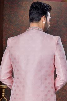 Picture of Splendid Pink Designer Indo-Western Sherwani for Engagement and Reception