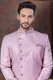 Picture of Spectacular Light Purple Designer Indo-Western Sherwani for Engagement and Reception