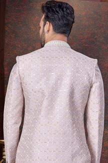 Picture of Enticing Light Lavender Designer Indo-Western Sherwani for Engagement and Reception