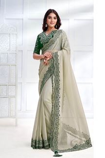 Picture of Dazzling Net Organza Georgette Designer Saree for Party