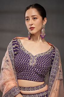 Picture of Captivating Purple Designer Bridal Lehenga Choli for Wedding and Reception