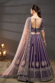 Picture of Captivating Purple Designer Bridal Lehenga Choli for Wedding and Reception