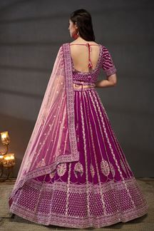 Picture of Breathtaking Burgundy Designer Bridal Lehenga Choli for Wedding and Reception