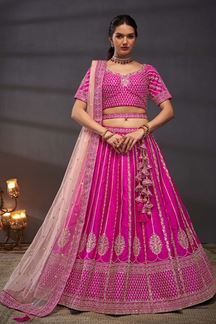 Picture of Ethnic Pink Designer Bridal Lehenga Choli for Wedding and Reception