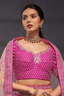 Picture of Ethnic Pink Designer Bridal Lehenga Choli for Wedding and Reception