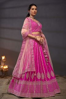 Picture of Ethnic Pink Designer Bridal Lehenga Choli for Wedding and Reception