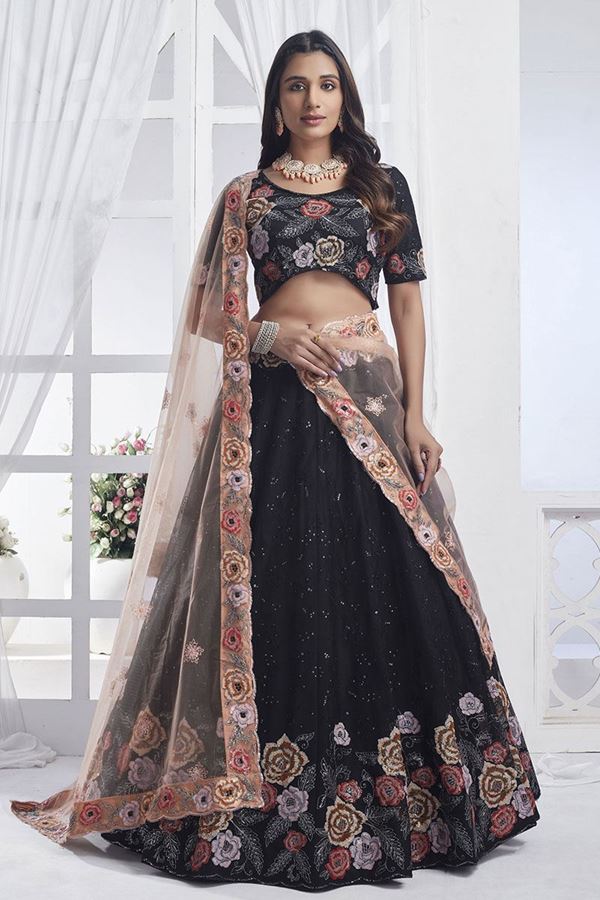 Picture of Captivating Black Designer Lehenga Choli for Party