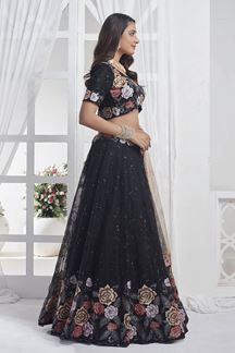 Picture of Captivating Black Designer Lehenga Choli for Party