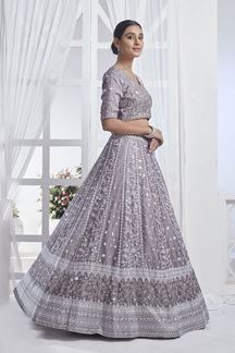 Picture of Creative Grey Designer Lehenga Choli for Party, Festivals, and Pre-wedding shoots