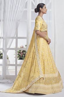 Picture of Fascinating Yellow Designer Lehenga Choli for Haldi and Festivals