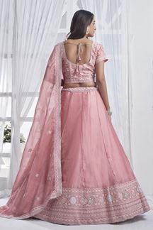 Picture of Striking Light Pink Designer Lehenga Choli for Sangeet, Pre-Wedding shoots and Festivals