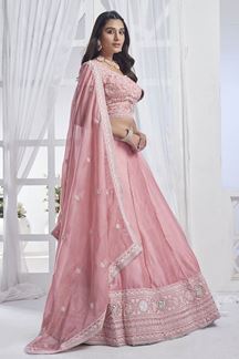 Picture of Striking Light Pink Designer Lehenga Choli for Sangeet, Pre-Wedding shoots and Festivals