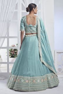 Picture of Outstanding Sky Blue Designer Lehenga Choli for Sangeet, Party, and Festivals