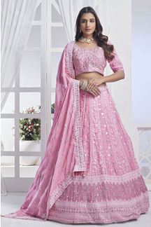 Picture of Charismatic Baby Pink Designer Lehenga Choli for Engagement and Reception