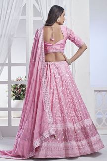 Picture of Charismatic Baby Pink Designer Lehenga Choli for Engagement and Reception