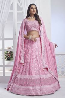 Picture of Charismatic Baby Pink Designer Lehenga Choli for Engagement and Reception